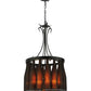 Meyda Lighting Tuscan Vineyard 18" 5-Light Textured Black Villa Chandelier With Amber Wine Bottle Shade Glass