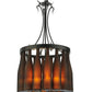 Meyda Lighting Tuscan Vineyard 18" 5-Light Textured Black Villa Chandelier With Amber Wine Bottle Shade Glass