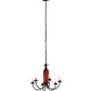 Meyda Lighting Tuscan Vineyard 18" 6-Light Timeless Bronze Chandelier With Red Bottle Shade Glass