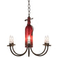 Meyda Lighting Tuscan Vineyard 18" 6-Light Timeless Bronze Chandelier With Red Bottle Shade Glass