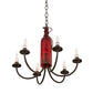 Meyda Lighting Tuscan Vineyard 18" 6-Light Timeless Bronze Chandelier With Red Bottle Shade Glass