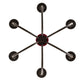 Meyda Lighting Tuscan Vineyard 18" 6-Light Timeless Bronze Chandelier With Red Bottle Shade Glass