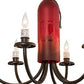 Meyda Lighting Tuscan Vineyard 18" 6-Light Timeless Bronze Chandelier With Red Bottle Shade Glass