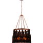 Meyda Lighting Tuscan Vineyard 19" 5-Light Copper Vein Estate Chandelier With 16 Wine Bottle Amber Mica Shade Glass
