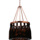 Meyda Lighting Tuscan Vineyard 19" 5-Light Copper Vein Estate Chandelier With 16 Wine Bottle Amber Mica Shade Glass