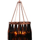Meyda Lighting Tuscan Vineyard 19" 5-Light Copper Vein Estate Chandelier With 16 Wine Bottle Amber Mica Shade Glass