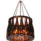 Meyda Lighting Tuscan Vineyard 19" 5-Light Copper Vein Estate Chandelier With 16 Wine Bottle Amber Mica Shade Glass