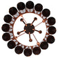 Meyda Lighting Tuscan Vineyard 19" 5-Light Copper Vein Estate Chandelier With 16 Wine Bottle Amber Mica Shade Glass