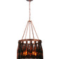 Meyda Lighting Tuscan Vineyard 19" 5-Light Copper Vein Estate Chandelier With 16 Wine Bottle Amber Mica Shade Glass