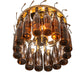 Meyda Lighting Tuscan Vineyard 19" 5-Light Light Burnished Transparent Gold Estate Chandelier With 16 Amber Wine Bottles Shade Glass