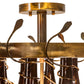 Meyda Lighting Tuscan Vineyard 19" 5-Light Light Burnished Transparent Gold Estate Chandelier With 16 Amber Wine Bottles Shade Glass