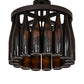 Meyda Lighting Tuscan Vineyard 19" 5-Light Oil Rubbed Bronze Chandelier With 16 Amber Wine Bottle Shade Glass
