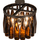 Meyda Lighting Tuscan Vineyard 19" 5-Light Oil Rubbed Bronze Chandelier With 16 Amber Wine Bottle Shade Glass