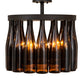 Meyda Lighting Tuscan Vineyard 19" 5-Light Oil Rubbed Bronze Chandelier With 16 Amber Wine Bottle Shade Glass
