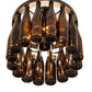 Meyda Lighting Tuscan Vineyard 19" 5-Light Oil Rubbed Bronze Chandelier With 16 Amber Wine Bottle Shade Glass