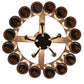 Meyda Lighting Tuscan Vineyard 19" 5-Light Oil Rubbed Bronze Chandelier With 16 Amber Wine Bottle Shade Glass