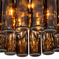 Meyda Lighting Tuscan Vineyard 19" 5-Light Oil Rubbed Bronze Chandelier With 16 Amber Wine Bottle Shade Glass