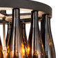 Meyda Lighting Tuscan Vineyard 19" 5-Light Oil Rubbed Bronze Chandelier With 16 Amber Wine Bottle Shade Glass