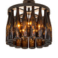 Meyda Lighting Tuscan Vineyard 19" 5-Light Oil Rubbed Bronze Chandelier With 16 Amber Wine Bottle Shade Glass