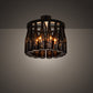 Meyda Lighting Tuscan Vineyard 19" 5-Light Textured Black Chandelier With 16 Amber Wine Bottle Shade Glass
