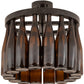 Meyda Lighting Tuscan Vineyard 19" 5-Light Textured Black Chandelier With 16 Amber Wine Bottle Shade Glass