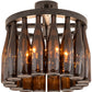 Meyda Lighting Tuscan Vineyard 19" 5-Light Textured Black Chandelier With 16 Amber Wine Bottle Shade Glass