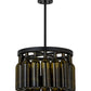 Meyda Lighting Tuscan Vineyard 19" 5-Light Textured Black Estate Chandelier With 16 Green Wine Bottle Shade Glass