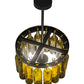 Meyda Lighting Tuscan Vineyard 19" 5-Light Textured Black Estate Chandelier With 16 Green Wine Bottle Shade Glass