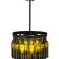 Meyda Lighting Tuscan Vineyard 19" 5-Light Textured Black Estate Chandelier With 16 Green Wine Bottle Shade Glass