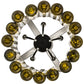 Meyda Lighting Tuscan Vineyard 19" 5-Light Textured Black Estate Chandelier With 16 Green Wine Bottle Shade Glass