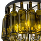 Meyda Lighting Tuscan Vineyard 19" 5-Light Textured Black Estate Chandelier With 16 Green Wine Bottle Shade Glass