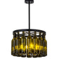 Meyda Lighting Tuscan Vineyard 19" 5-Light Textured Black Estate Chandelier With 16 Green Wine Bottle Shade Glass