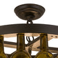 Meyda Lighting Tuscan Vineyard 19" 5-Light Textured Black Flush Mount Light With 16 Green Wine Bottle Shade Glass