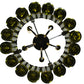 Meyda Lighting Tuscan Vineyard 19" 5-Light Textured Black Villa Chandelier With 16 Wine Bottle Green Mica Shade Glass