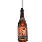 Meyda Lighting Tuscan Vineyard 20" 3-Light Textured Black Dogfish Head Cascading Pendant Light With Wine Bottle Shade Glass