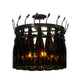 Meyda Lighting Tuscan Vineyard 20" 5-Light Timeless Bronze Estate Chandelier With 16 Amber Wine Bottle Shade Glass