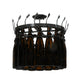 Meyda Lighting Tuscan Vineyard 20" 5-Light Timeless Bronze Estate Chandelier With 16 Amber Wine Bottle Shade Glass