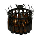 Meyda Lighting Tuscan Vineyard 20" 5-Light Timeless Bronze Estate Chandelier With 16 Amber Wine Bottle Shade Glass