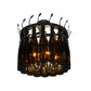 Meyda Lighting Tuscan Vineyard 20" 5-Light Timeless Bronze Estate Chandelier With 16 Amber Wine Bottle Shade Glass