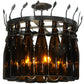 Meyda Lighting Tuscan Vineyard 20" 5-Light Timeless Bronze Estate Chandelier With 16 Amber Wine Bottle Shade Glass