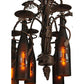 Meyda Lighting Tuscan Vineyard 20" 6-Light Cajun Spice Chandelier With Amber Wine Bottle Shade Glass