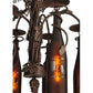 Meyda Lighting Tuscan Vineyard 20" 6-Light Cajun Spice Chandelier With Amber Wine Bottle Shade Glass