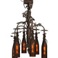 Meyda Lighting Tuscan Vineyard 20" 6-Light Cajun Spice Chandelier With Amber Wine Bottle Shade Glass