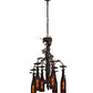 Meyda Lighting Tuscan Vineyard 20" 6-Light Cajun Spice Chandelier With Amber Wine Bottle Shade Glass