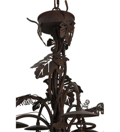 Meyda Lighting Tuscan Vineyard 20" 6-Light Cajun Spice Chandelier With Amber Wine Bottle Shade Glass