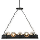 Meyda Lighting Tuscan Vineyard 22" 5-Light Blackened Steel Island Pendant Light With Clear Wine Bottles Shade Glass