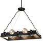 Meyda Lighting Tuscan Vineyard 22" 5-Light Blackened Steel Island Pendant Light With Clear Wine Bottles Shade Glass
