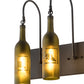 Meyda Lighting Tuscan Vineyard 24" 3-Light Textured Black Wall Sconce With Green & Black Etched Grapes Wine Bottle Shade Glass