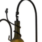 Meyda Lighting Tuscan Vineyard 24" 3-Light Textured Black Wall Sconce With Green Wine Bottle Shade Glass