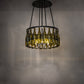 Meyda Lighting Tuscan Vineyard 26" 6-Light Textured Black Chandelier With 20 Green Wine Bottle Shade Glass